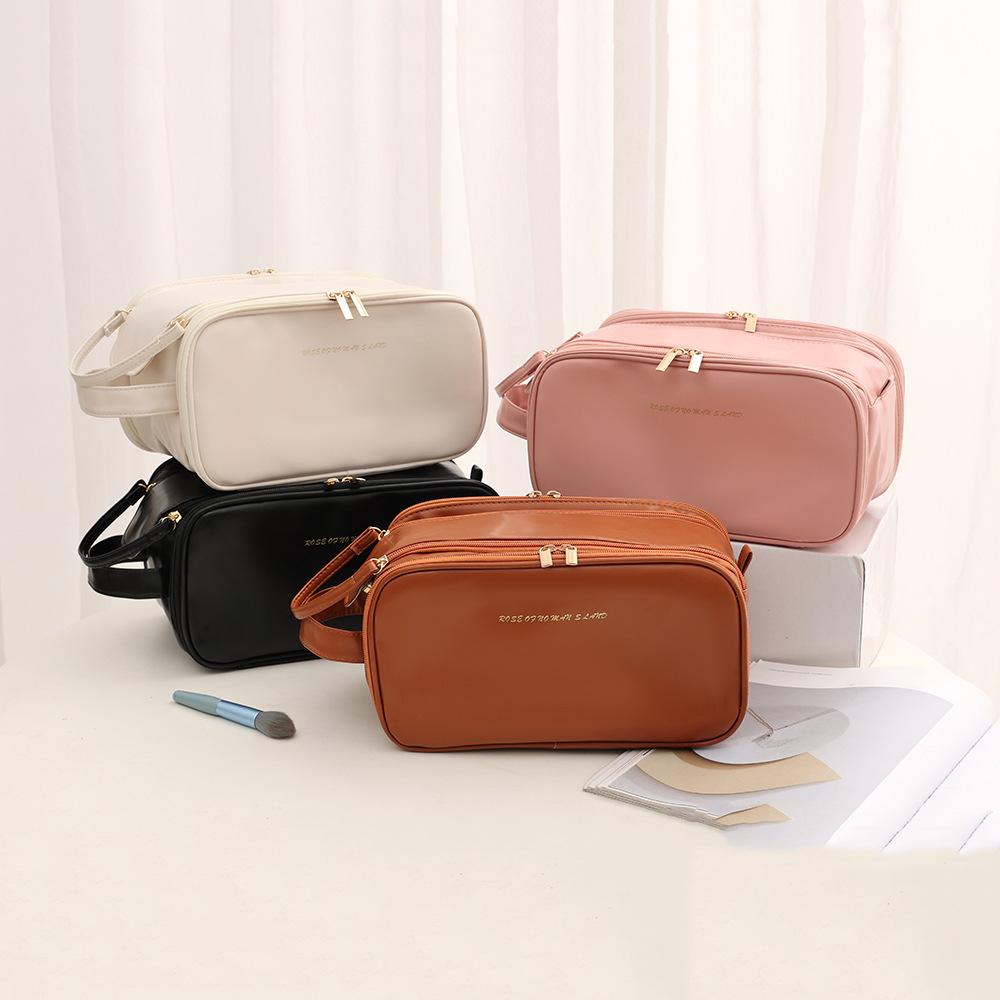 Tragbare Aufbewahrungstasche für Make-up und Kosmetik mit großem Fassungsvermögen für Reisen. Neue Waschtasche für Kosmetikpinsel und Schreibtisch-Aufbewahrungstasche