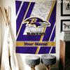 Name Custom Baltimore Ravens Wall Tapestry Aesthetic Wall Hanging Printed Fabric Blanket Decorative Tapestries for Bedroom Living Room Home Decor