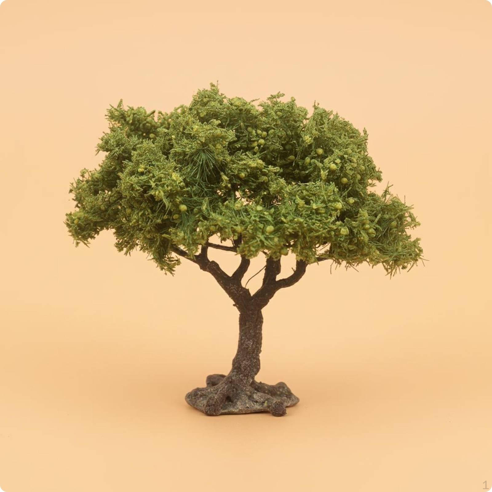 Miniature Tree Green Foliage Diorama Wire Trunk Decor for Crafting 10CM 10CM