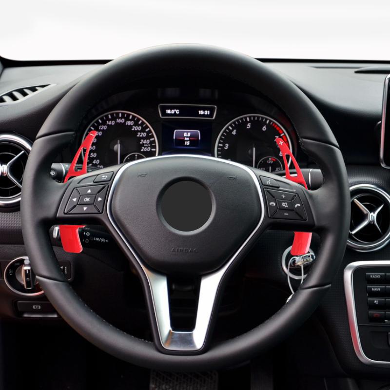Car Steering Wheel Shift Paddle Extension Shifters For Mercedes-Benz A B E GLK Class W166 176 212 246 A180 A200 A250 2013-2015