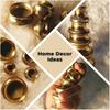 BlueQueen Set of 5 Antique Brass Handcrafted Carved Mini Matka Pot Kalash Set Home Temple Décor