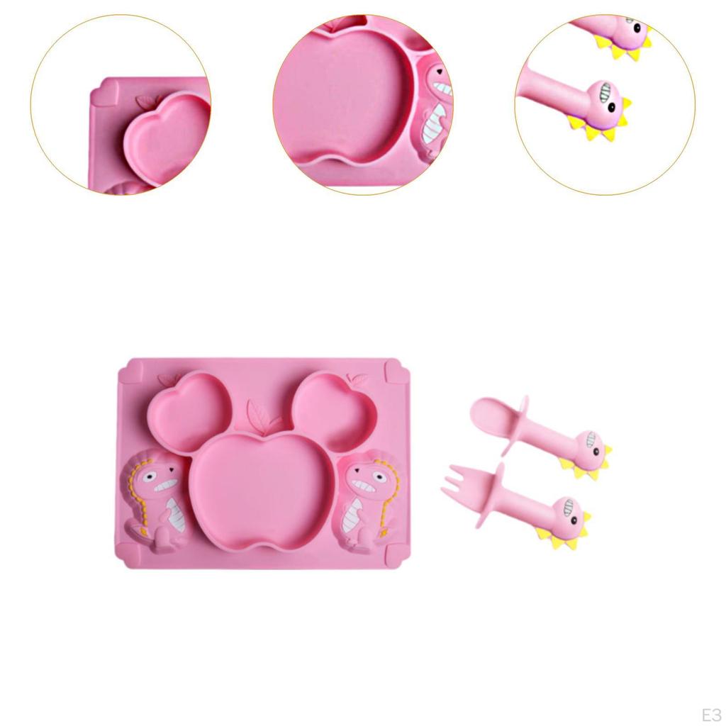 Cute Silicone Suction Table Plate Mat Bowl Tray Placemat Food Feeding Baby Kids