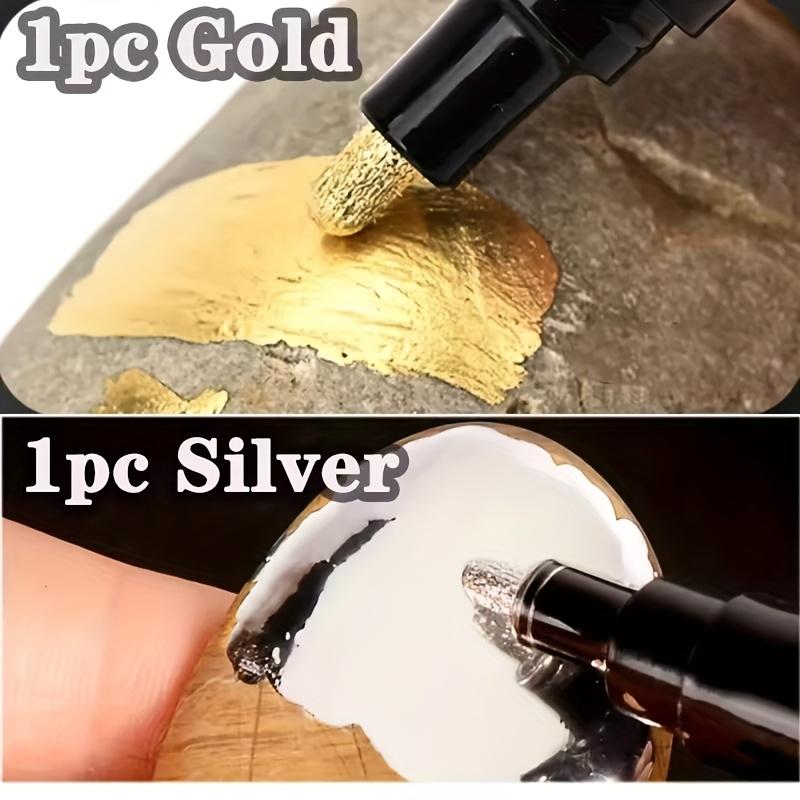 Mirror Markers - Chrome Golden & Silvery Metallic Tips, Water-Based Art Markers for Ceramic, Glass, and More - DIY Signature