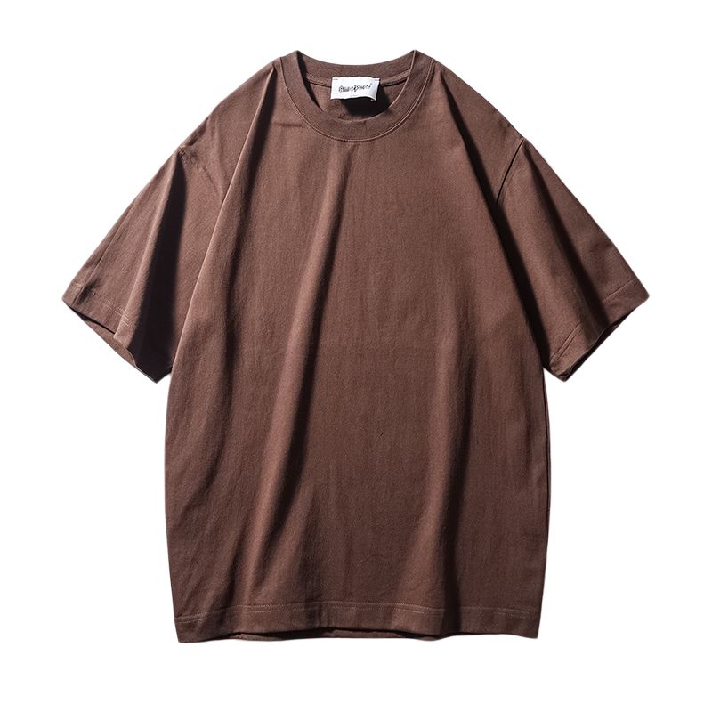 American Heavy Weight Heavy Weight Short Sleeve T-Shirt Men 2024 New Arrival Fashion Trendy Brand Summer Export Export White T-shirt