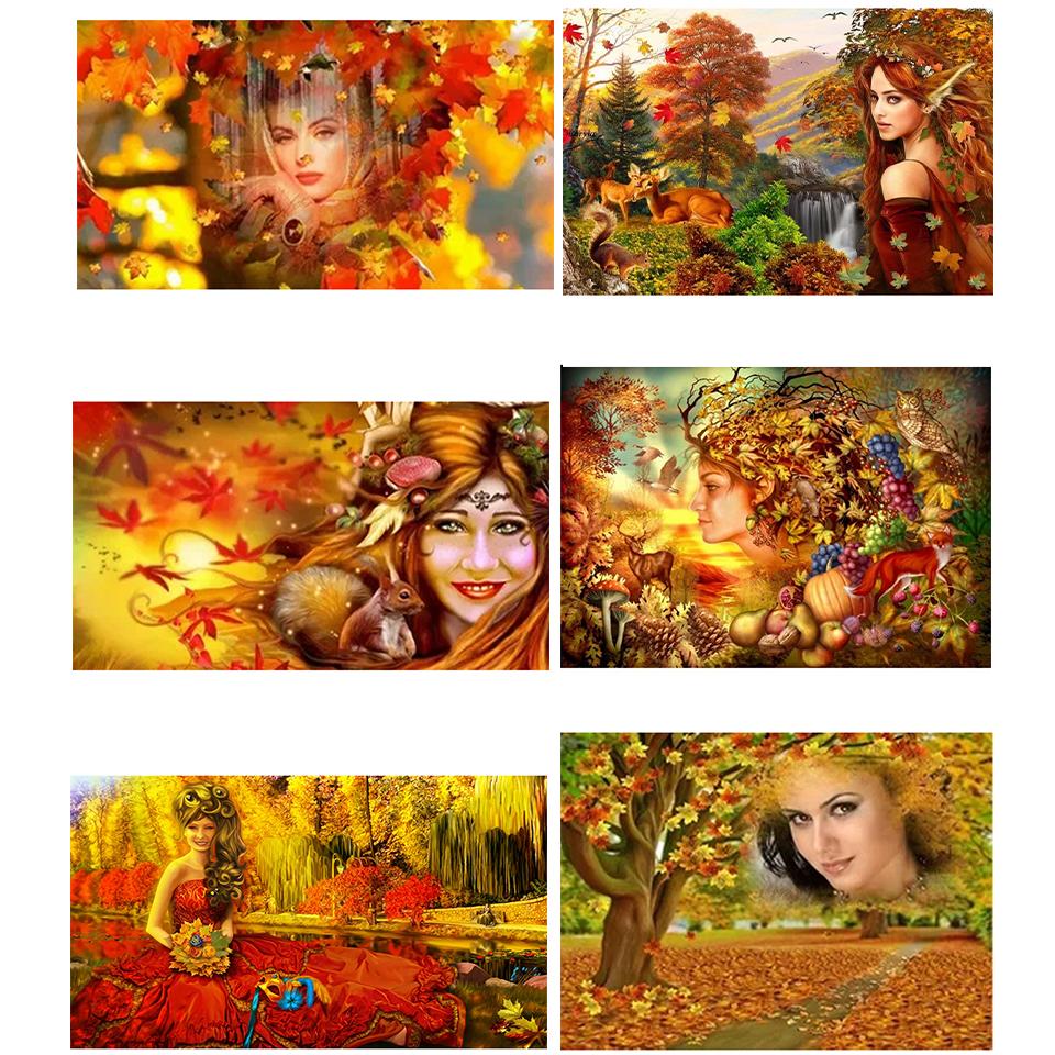2024Diy 5d Diamond Painting Landscape and Women's Embroidery Mosaic Full Round Square Diamond Cross Embroidery Home Decoration