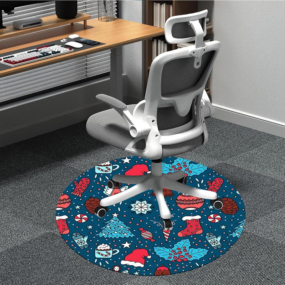 

1pc Christmas, Winter Chair Carpet for Office, Non-slip, Soft and Durable Office Rug for Interior Decoration, Perfect for Office yy260313075 80cm by 80cm