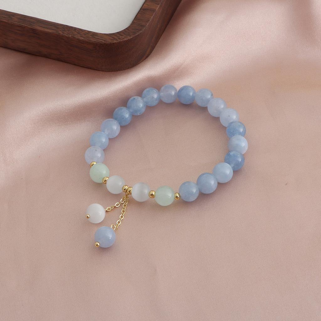Bracelet Natural Stone Watermelon Tourmaline Rose Stone Xinjiang Jade Powder Crystal Bracelet Bracelet Girlfriend Dopamine