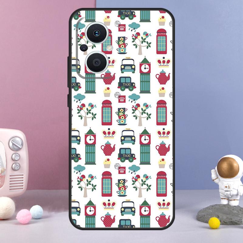 London Red Bus Big Ben Funda For OPPO Reno 12 F 11F 13F 14F 10 11 13 14 Pro 7 8 Lite OPPO Find X9 X6 X5 X8 Pro Case