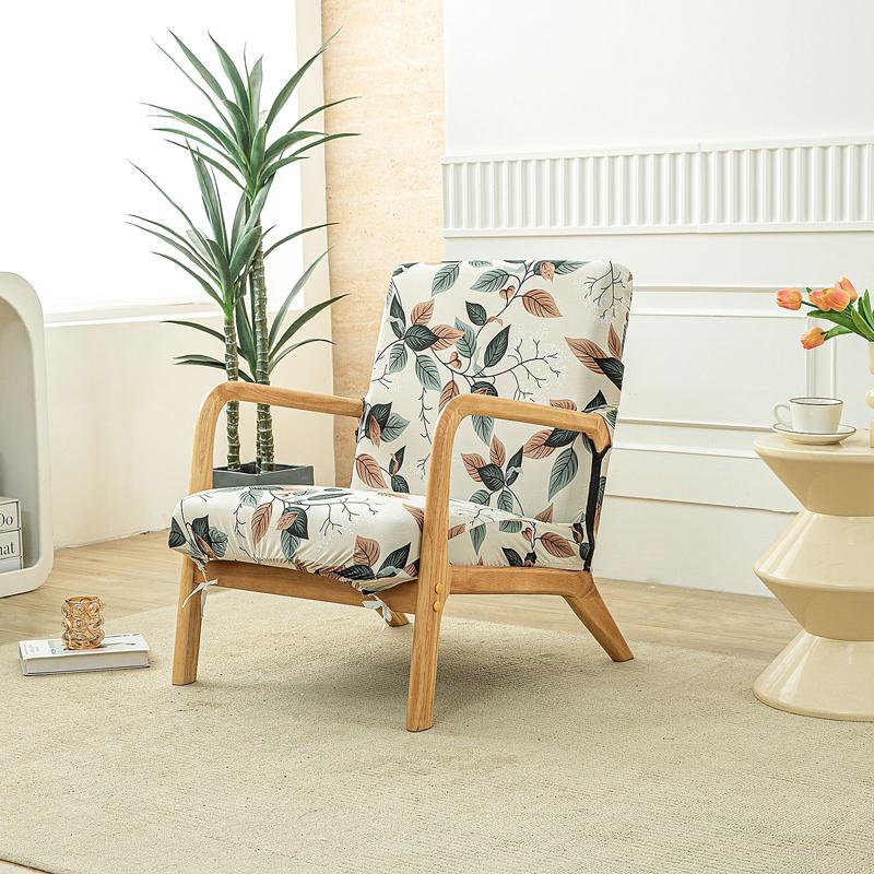 Home Decor Armchair Slipcover Elastic Chair Cover Zipper Stretch Wooden Arm Chair Cover Protector Removable Seat Cover