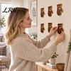Holiday Wall Hanging Signs 7Pcs 3D Light-Up Wooden Reindeer Christmas Decor with Warm LED Backlight, Peel And Magical Atmosphere Stick Rustic Art for