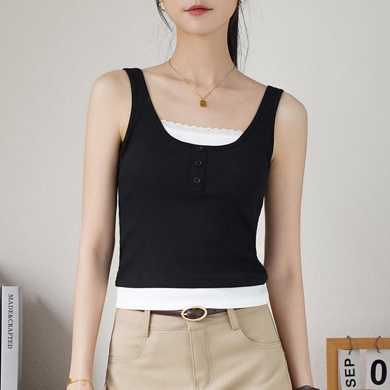 

Color-Block Sleeveless Camisole with Built-in Padded Cups and Beautiful Back Design - Women s 2026 Collection. Small