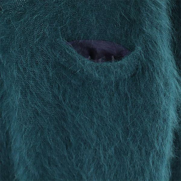 sacai luck Long sleeve Switching V-neck sweater Green knit Women Used