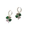 Elegant Green Earrings with Micro-inlays in The Form of A Four-leaf Clover Are A Trendy… More