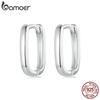 BAMOER 925 Sterling Silver Small Square Earrings Classic French Lightweight Earring for Women Party Wedding Jewelry SCE1735