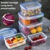 4 Sizes Refrigerator Storage Box Food Containers Plastic Fresh-Keeping Box with Lid Portable Storage Box Kitchen Organization