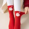 Female Autumn and Winter Hair Circle Christmas Three Dimensional Cartoon Cute Accessories This Year Red Tube Cotton Socks