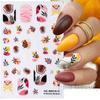 Nail Art Stickers Autumn Maple Leaf Sunflower Flower Elk Adhesive Nail Stickers