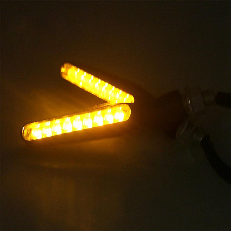 Pair  Flowing Universal Motorcycle Motorbike 12 LED Turn Signal Indicator Light