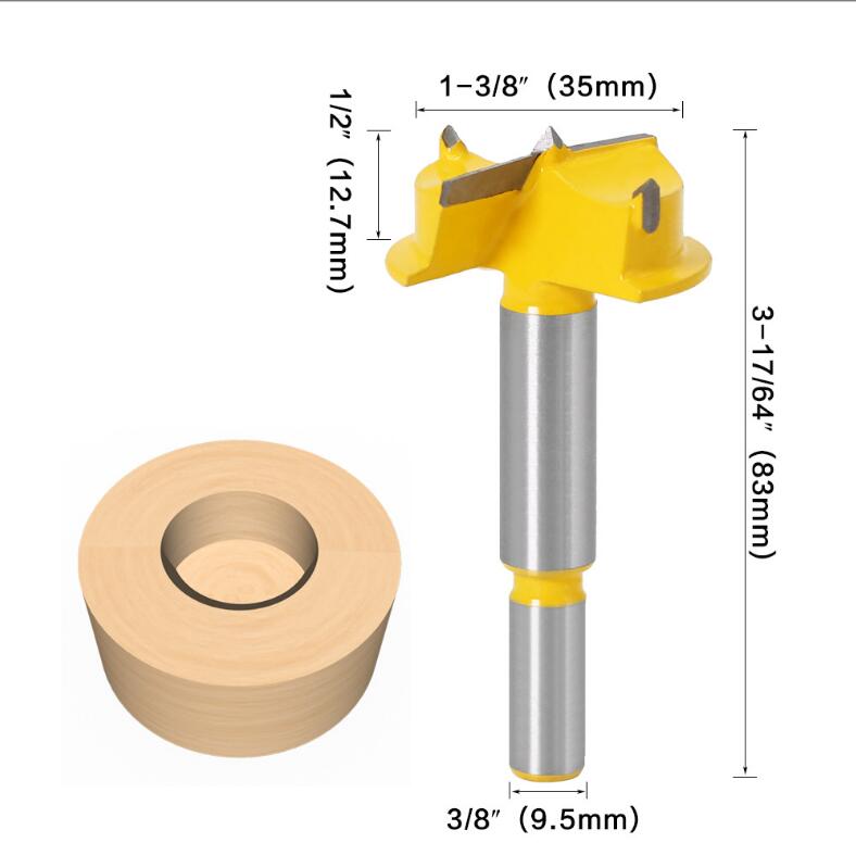 

Сверло для сверления отверстий в петлях Forstner Tips для столярных работ, сверло для отверстий в деревянных окнах, диаметр сверления 35 мм Pack of 1 жёлтый