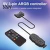 Universal ARGB Controller with 14 Keys Remote Control 5V 3Pin To SATA Power Supply PC Fan 3 Buttons Color Changing Modes Adjustable Case RGB