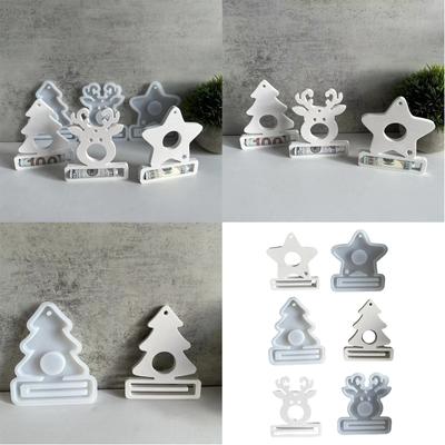 3 Stück Silikonformen mit Weihnachtsmotiv Anhängerformen mit Loch für Geldscheinhalter Geldhalter Weihnachts-Hängedekoration