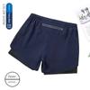 Men's Running Shorts Professional Marathon Track and Field Three-Quarter Length Quick-Dry Inner Lining Pants Sports Two-In-One Design with Phone