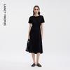LANGZI Twisted Knot Draped Midi Dress