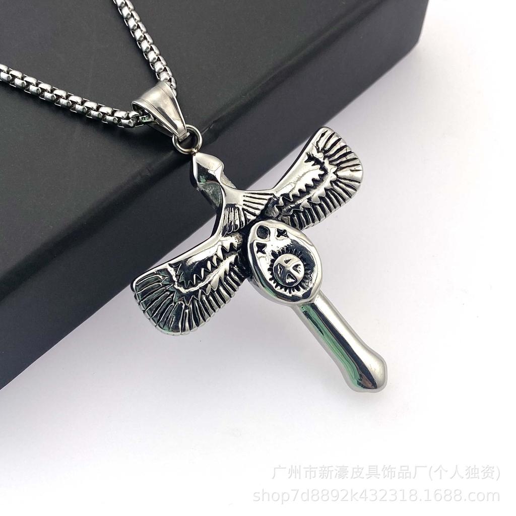 Indian Vintage Simple Eagle Titanium Steel Pendant Personalized Men'S And Women'S Necklace Pendant Accessories Sweater Chain