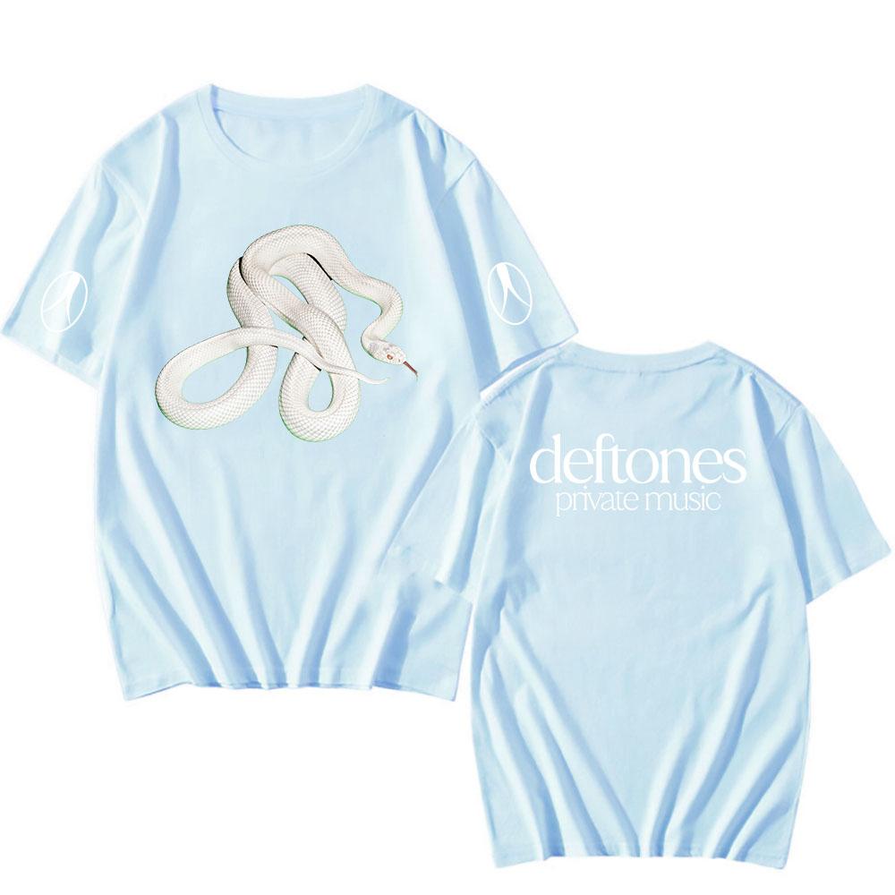 Soukromý hudební seznam skladeb Trička Deftones Rocková kapela Potisk Tričko Bavlna Volné Krátký rukáv Tričko Ženy Muži Unisex Streetwear
