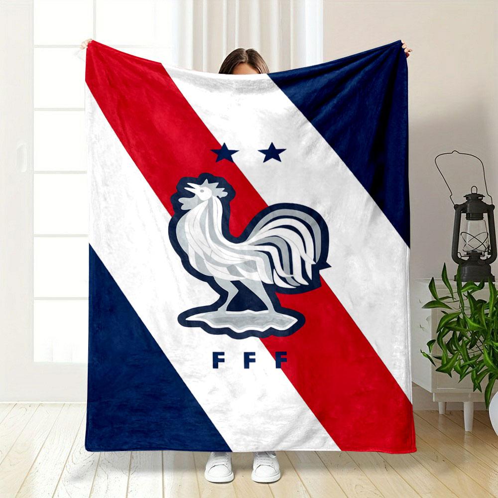 French Rooster Emblem Blanket print blanket soft and cozy perfect for the living room bed sofa or a nap,gift