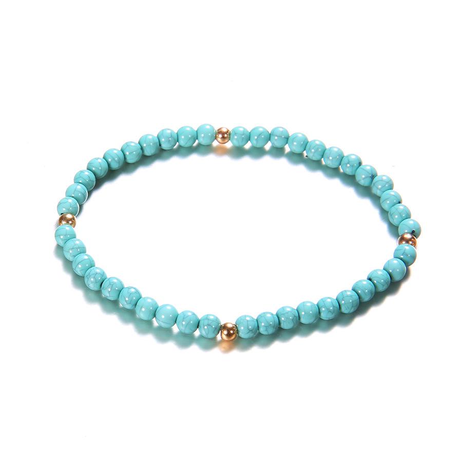 Fußschmuck, Mehrschichtiger Perlen-Fußkettchen in U-Form