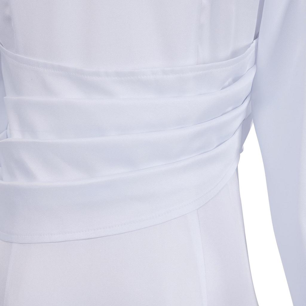 Arcane Mel Weißes Schlitzkleid Cosplay Kostüm für Damen - Anime-inspiriert Europäischer & Amerikanischer Stil