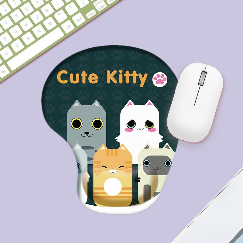 

1 шт. утолщенный мультяшный красочный силиконовый коврик для мыши с подставкой для запястья, мягкий удобный коврик для использования дома и в офисе темно-зеленого