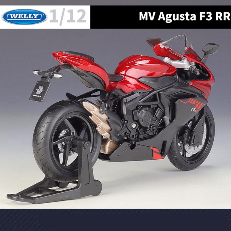 WELLY 1/12 MV Agusta F3 RR Alloy Race Motorcycle Model Diecast Metal Street Motorcycle Model Simulation Collection Kids Toy Gift