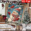 2D Flat, 2D Flat Christmas Hat Snowman Garden Flag_4 (1)- Outdoor Garden Flag Double-sided Home Decoration Courtyard Decoration Outdoor Decoration Law