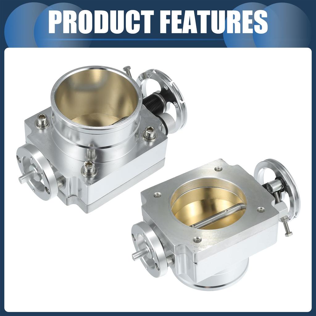 INFINAUTO Throttle Body Assembly 80mm Car Actuator Aluminum Alloy Silver Tone 1pc