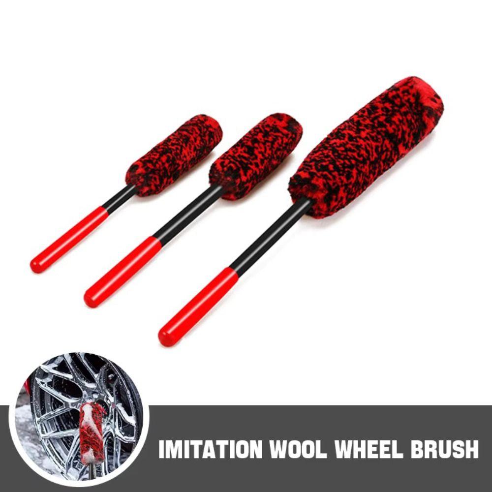 Bendable Design Auto Wheel Woolies Brushes Long Handle Car Rim Tire Wash Brushes  Tire Washing