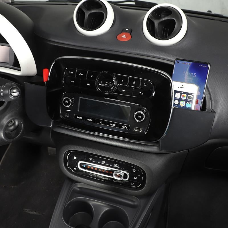 For Benz Smart 453 Fortwo Forfour 2015- LHD Center Console Dashboard Screen Rear Storage Box Organizer Tray