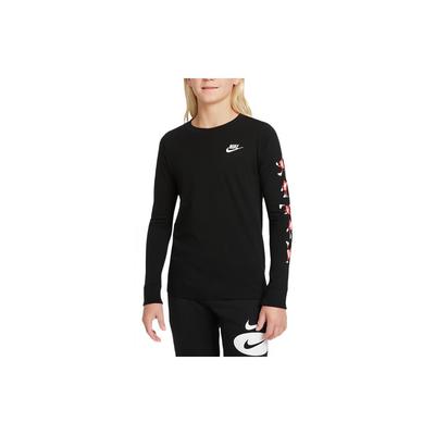 Logo Print Round Neck Long Sleeve T-Shirt Kids Tops Black DO1838-010