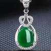 Elegant Copper-Plated Silver Necklace with Imitation Agate Teardrop Pendant and Fashionable Clavicle Chain