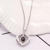 "I Love You" Projection Necklace with 100 Languages Heart Pendant Clavicle Chain