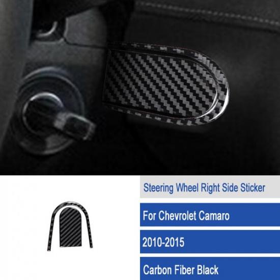 For Chevrolet Camaro 2010-2015 Carbon Fiber Steering Wheel Right Side Cover Trim