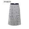 PORTS Women's Autumn Printed Pleated Skirt
