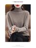 Damski sweter wełniany z wysokim dekoltem: Jesień Zima Moda Jednolity Kolor Dzianina