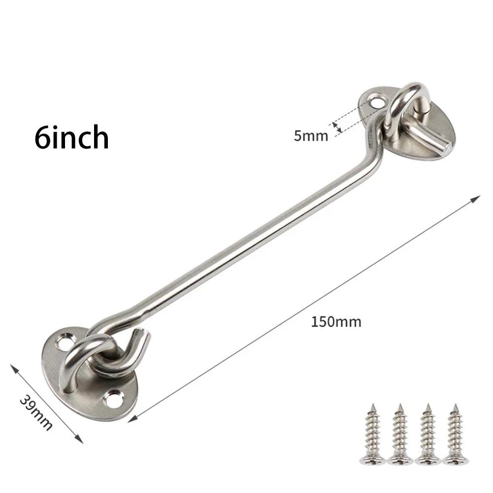 Cabin Hook Eye Lock With Safety Switch Hook Door Eye Latch Silent Catch Holder With Screws Storage Hooks