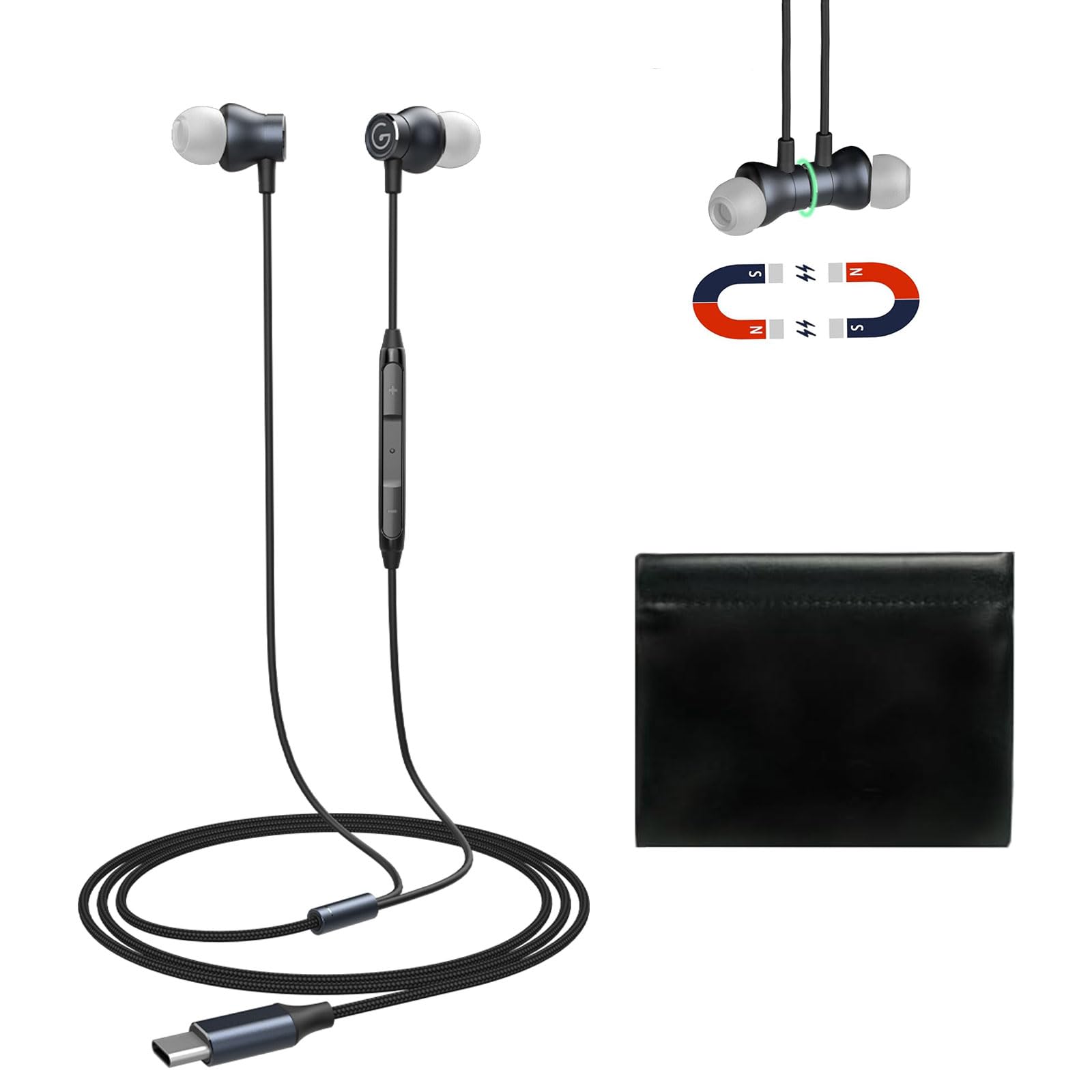 

3APLUS Type C Earphones with Wired Earphones for Volume Type C Compatible with iPhone Mic, Calls, Control, In-Ear, 15/Pixel/Xperia/Galaxy, etc.