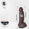 Realistic Black Thick Liquid Silicone Dildo, Soft Skin-Like Texture with Strong Suction Cup, Hands-Free Design, Strap-On Compatible Adult Toy