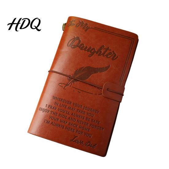 Faux Leather Diary Journal Notebook Loose-Leaf Refillable Cover with Elastic Flexible Writing