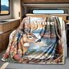 Deer And Fish Customize Your Name Rv Blanket Comfortable Soft Lightweight Allseason Multipurpose Blanket For Travel Camping Picnics Sofas Rvs Beds