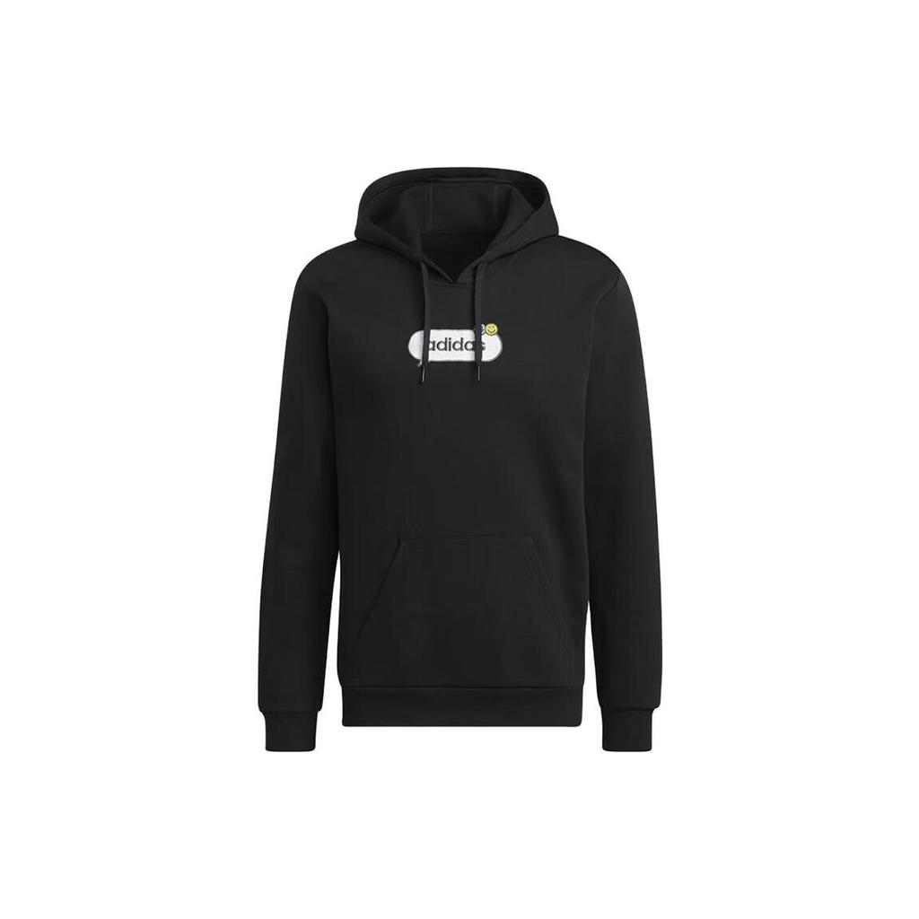 Adidas Buchstabenbesticktes Kapuzen-Sport-Sweatshirt Herren Sweatshirt Schwarz HK6756